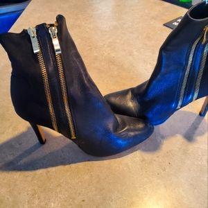 WHBM above ankle boots with outside zippers.  Size 7. Black.